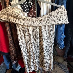Pilcro Neutral Leopard-Print Top in Beige and Taupe